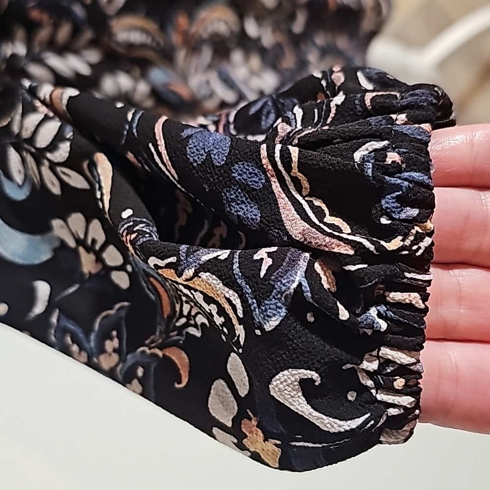 NWOT Vince‎ Camuto Paisley Print Shift Dress Longsleeve Tie Waist Pullover 4 - Picture 7 of 16